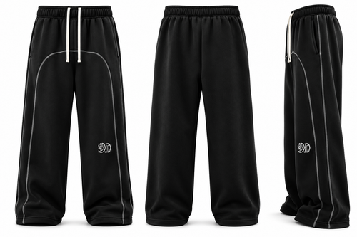 Contrast-Stitched Fleece Sweatpants