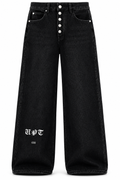 Men's Vintage Wash Wide Leg Denim Jeans